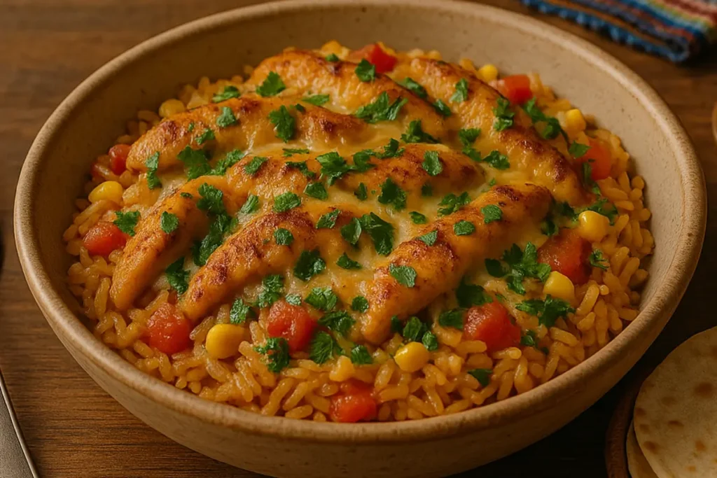 mexican chicken cheese and rice