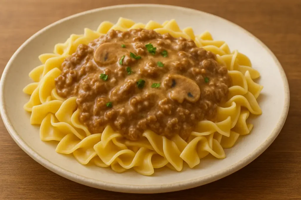 ground beef stroganoff recipe